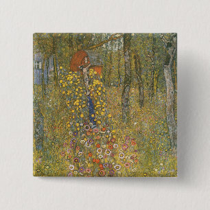 Landgarten mit Kruzifix (von Gustav Klimt) Button