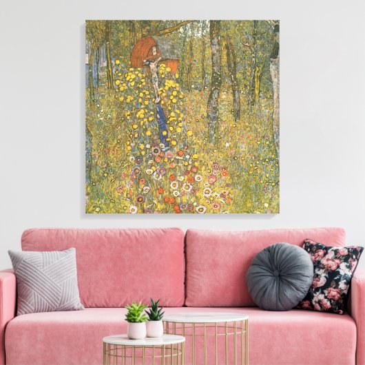 Landgarten mit Kruzifix (von Gustav Klimt) Leinwanddruck (Insitu (Wohnzimmer))