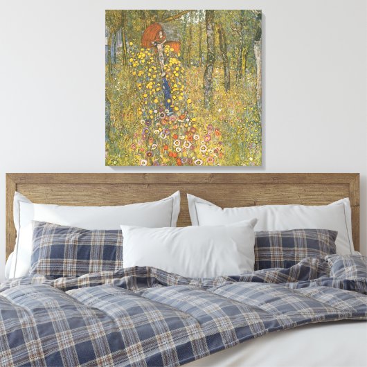 Landgarten mit Kruzifix (von Gustav Klimt) Leinwanddruck (Insitu (Schlafzimmer))