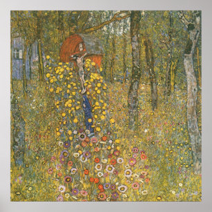 Landgarten mit Kruzifix (von Gustav Klimt) Poster