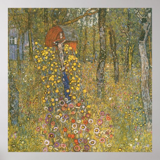 Landgarten mit Kruzifix (von Gustav Klimt) Poster (Vorne)
