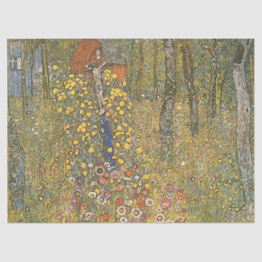 Landgarten mit Kruzifix (von Gustav Klimt) Seidenpapier (Vorderseite)