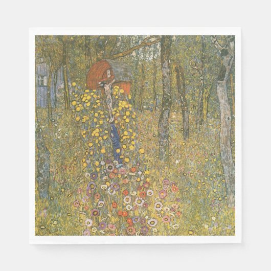 Landgarten mit Kruzifix (von Gustav Klimt) Serviette (Vorderseite)