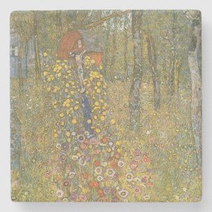 Landgarten mit Kruzifix (von Gustav Klimt) Steinuntersetzer