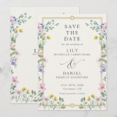 Landgarten-Wildblumen-Hochzeit Save The Date (Vorne/Hinten)