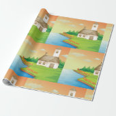 Landhaus am See Geschenkpapier (Ungerollt)