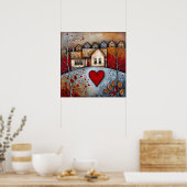 Landhaus auf dem Hügel Grunge Ai Art Poster (Küche)