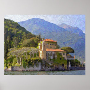 Landhaus Balbianello, See Como Plakat