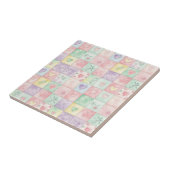 Landhaus-Blumen-Patchwork-Gingham-Pastell Fliese (Seite)