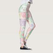 Landhaus-Blumen-Patchwork-Gingham-Pastell Leggings (Rechts)