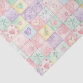 Landhaus-Blumen-Patchwork-Gingham-Pastell Seidenpapier (Ausschnitt)