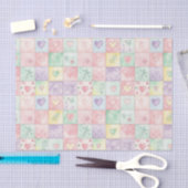 Landhaus-Blumen-Patchwork-Gingham-Pastell Seidenpapier (Handwerk)