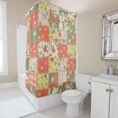 Landhaus-Blumen-Patchwork-Muster Duschvorhang (Beispiel)