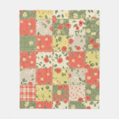 Landhaus-Blumen-Patchwork-Muster Fleecedecke (Vorderseite)