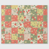 Landhaus-Blumen-Patchwork-Muster Geschenkpapier (Flach)