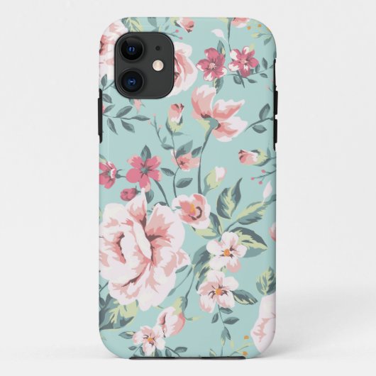 Landhaus-Blumenmuster Case-Mate iPhone Hülle (Rückseite)