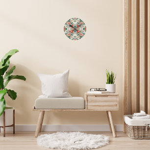 Landhaus Blumenmuster Runde Wanduhr