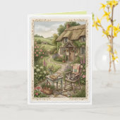 Landhaus Boho Folk Blank Art Karte (Gelbe Blume)