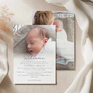 Landhaus-Charme Willkommen Baby-Foto Ankündigung