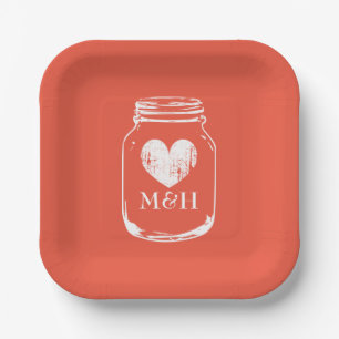 Landhaus Chic Mason Jar Papierparty-Teller Pappteller