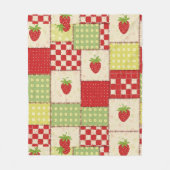 Landhaus-Erdbeer-Gingham-Blumenmuster Fleecedecke (Vorderseite)