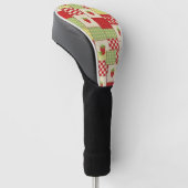 Landhaus-Erdbeer-Gingham-Blumenmuster Golf Headcover (angewinkelt)