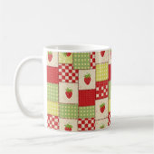 Landhaus-Erdbeer-Gingham-Blumenmuster Kaffeetasse (Links)