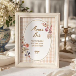 Landhaus-Fall-in-Liebe-Gingham-Mimosa-Bar Poster