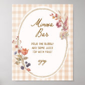 Landhaus-Fall-in-Liebe-Gingham-Mimosa-Bar Poster (Vorne)
