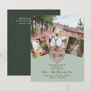 Landhaus-Foto Gravur Herz Monogramm Hochzeit