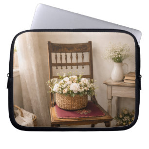 Landhaus Französisch Stuhl Laptop-Hülle – Cottage Laptopschutzhülle