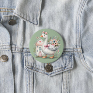 Landhaus-Gans-Blumenhaus-Szene Button