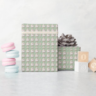 Landhaus-Gans-Blumenhaus-Szene Geschenkpapier