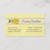 Landhaus Gelbe Nähknöpfe & Blume Visitenkarte (Rückseite)