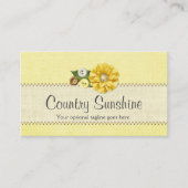 Landhaus Gelbe Nähknöpfe & Blume Visitenkarte (Vorderseite)