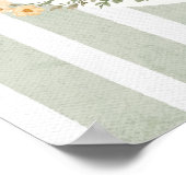 Landhaus-Gingham-Blumenmädchen-Willkommensschild Poster (Ecke)