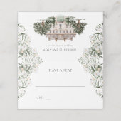 Landhaus Hochzeitskarte Platzkarte (Außenseite Aufgefaltet)