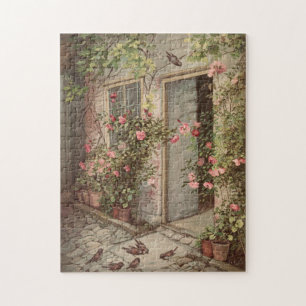 Landhaus im Stil der Rosen-Gärten aus vergangenen Puzzle