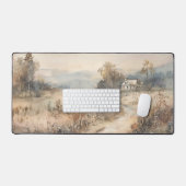 Landhaus im Wald Schreibtischunterlage (Tastatur & Maus)
