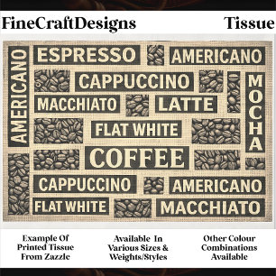 Landhaus Kaffee Liebhaber Typografie DC2 Decoupage Seidenpapier