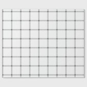 Landhaus kariert grau von Weiß gezeichnet Geschenkpapier (Flach)