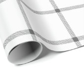 Landhaus kariert grau von Weiß gezeichnet Geschenkpapier (Rolleneckpunkt)