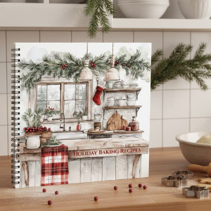Landhaus-Küchen-Weihnachtsbackrezept-Notizbuch Notizblock
