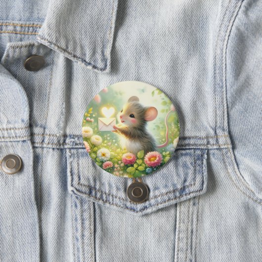 Landhaus-Maus-Liebesbrief-Wiese Button (Beispiel)