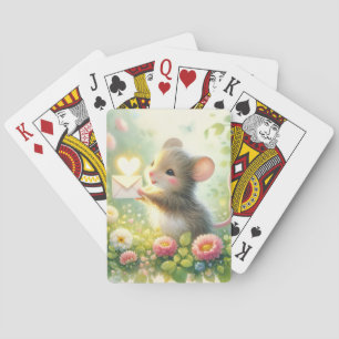Landhaus-Maus-Liebesbrief-Wiese Spielkarten