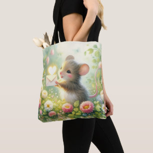 Landhaus-Maus-Liebesbrief-Wiese Tasche