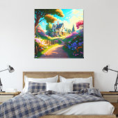 Landhaus mit Blume Garten Leinwanddruck (Insitu (Schlafzimmer))