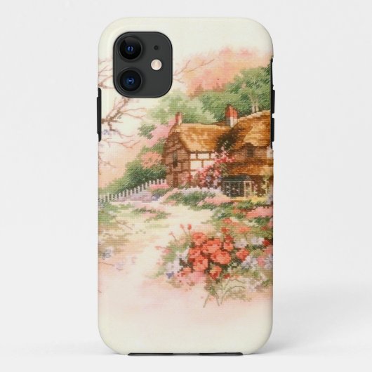 Landhaus mit Blumen Case-Mate iPhone Hülle (Rückseite)