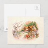 Landhaus mit Blumen Postkarte (Vorne/Hinten)