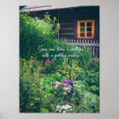 Landhaus mit bunten Gärten Poster (Vorne)